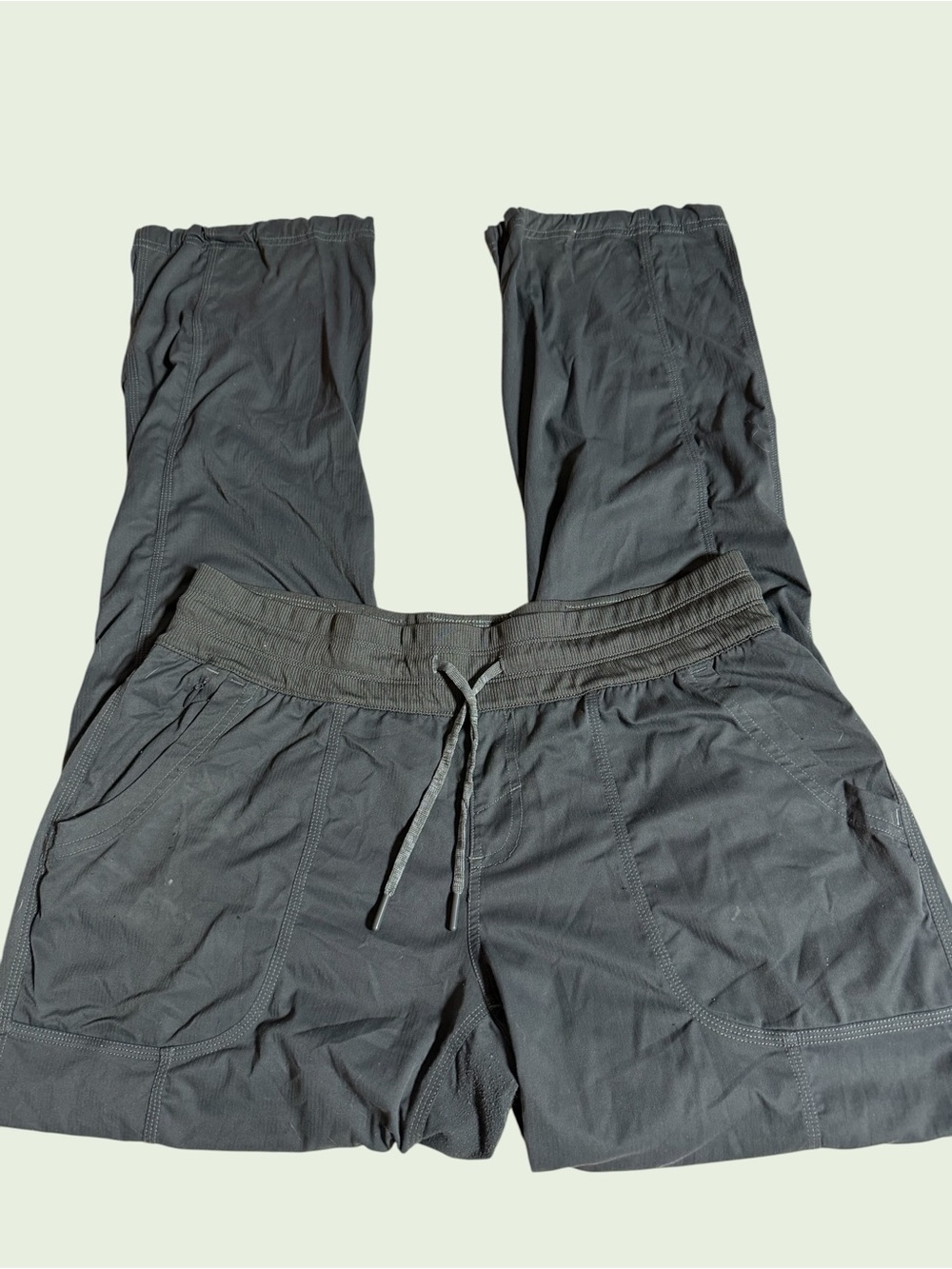 The North Face Outdoor Pants Womens L Blackish Grey Lightweight with Drawstring